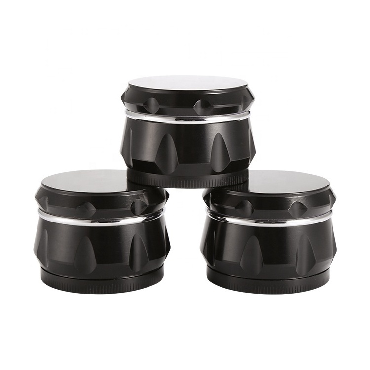 Classic Zinc Alloy 4 Layer Black Metal Manual Smoking Tobacco Grinder