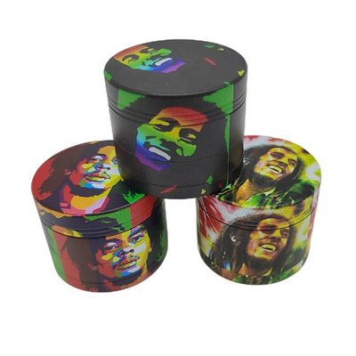 Wholesale 50mm Custom Zinc Alloy metal manual herb grinder with full printing