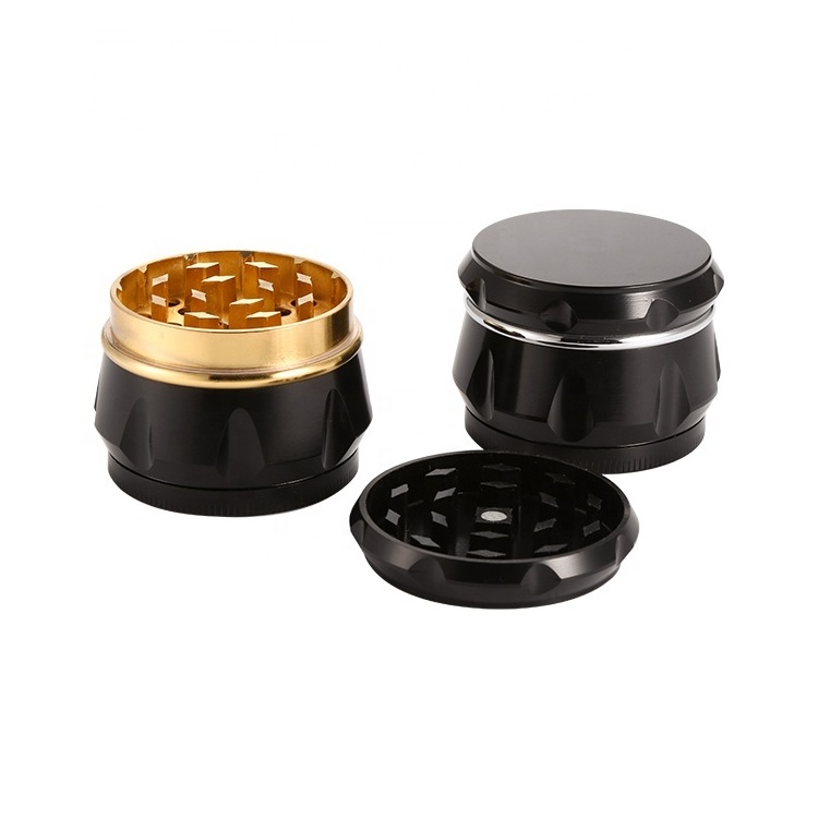 Classic Zinc Alloy 4 Layer Black Metal Manual Smoking Tobacco Grinder