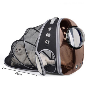 Expandable Cat Backpack Space Capsule Transparent Clear Pet Carrier for Small Pets Carrying Outdoor Traveling Backpack