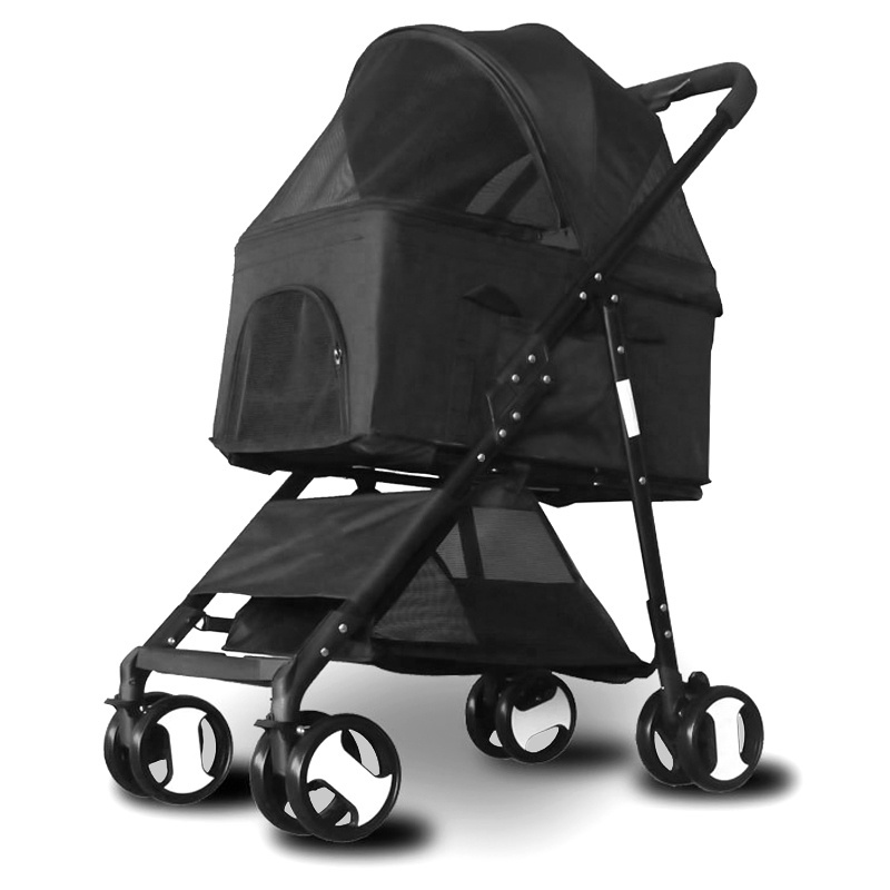 Wholesale 2 In 1 Designer Detachable Jogger 4 Wheels Dog Carrier Outdoor Pet Supplies Small And Medium Double Pet Stroller