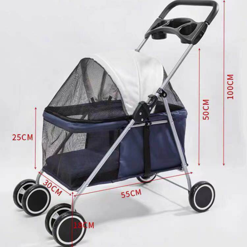 Cat Pushchair Folding Travel Carrier Air Buggy Collapsible Small Luxury Dog Trolley Pet Stroller