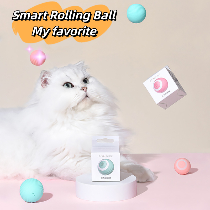 MMG Popular Rechargeable Interactive Cat Toys for Indoor Wholesale Smart Automatic Cat LED Ball for Cats