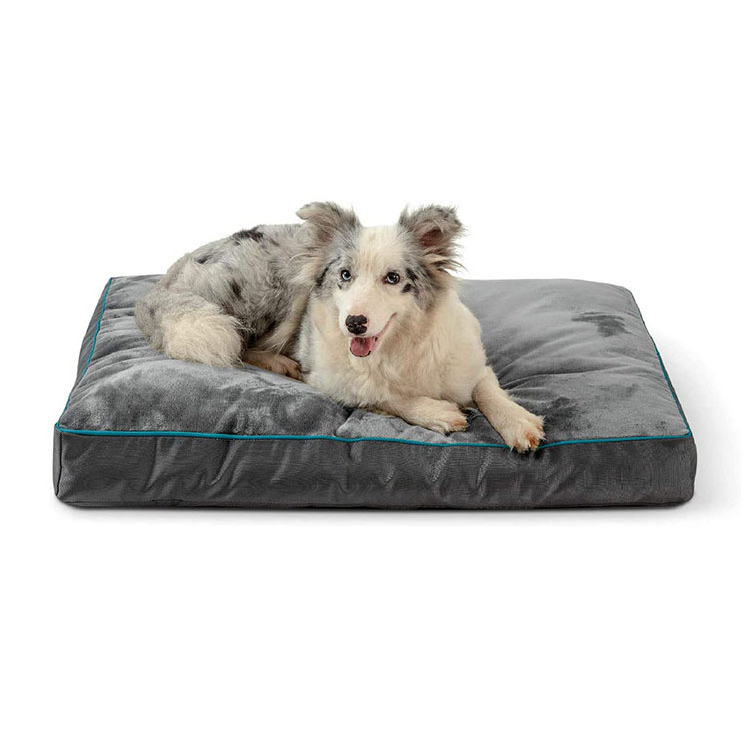 wholesale custom oem small organic 100% cotton house waterproof cheap orthopaedic dog square plush beds with logo