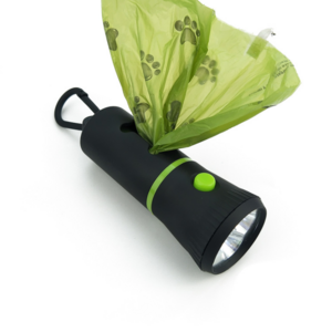 Puda Custom Flashlight Pet Dog Waste Poop Holder Outdoor Garbage Bag Dispenser