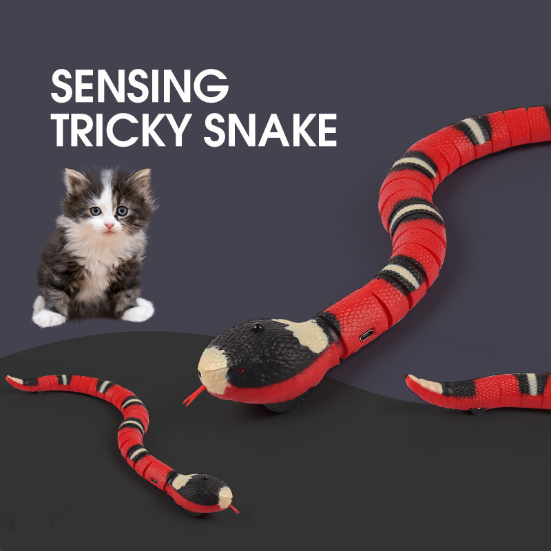 Smart Sensing Interactive Cat Toys Automatic Eletronic Snake Cat Teasering Play USB Rechargeable Kitten Toys for Cats Dogs Pet 1