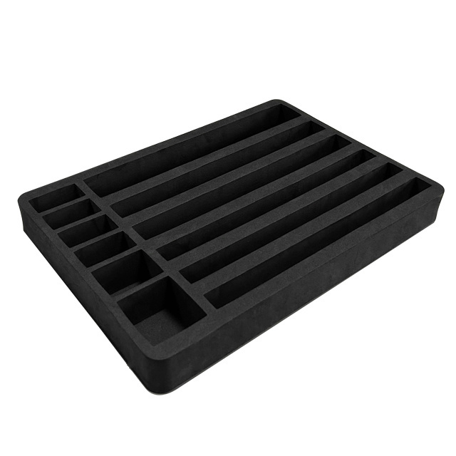 Custom laser die cut carbon EVA foam and EPE foam cardboard tool box packaging case insert foam