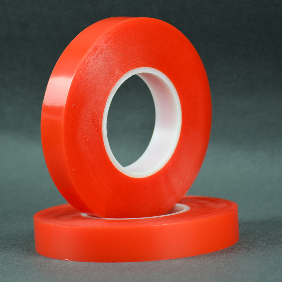 Strong acrylic adhesive red double roll polyester transparent high temperature splicing tape