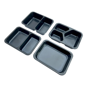 OEM Design Plastic CPET Tray 1 2 3 Compartment CPET Food Tray For Ready Meal Frozen Meat Fruit Packaging