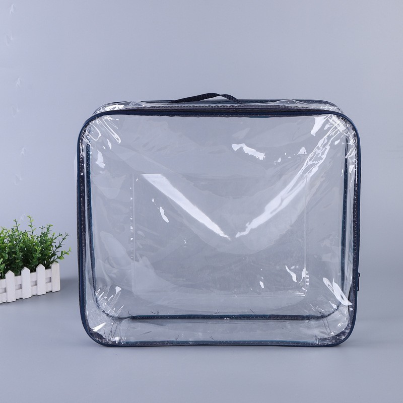 Custom print logo  transparent plastic pvc blanket bag for bedding packaging