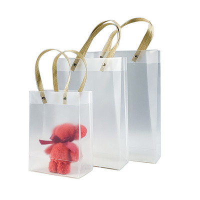 High Quality Tote Bag Shopping Bags Reusable Transparent vinyl Plastic PP PVC Gift Bags For Business