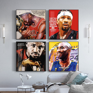 Basketball Sport Star personalized motivational wall art wholesale canvas art mural for wall decoration for home hotel