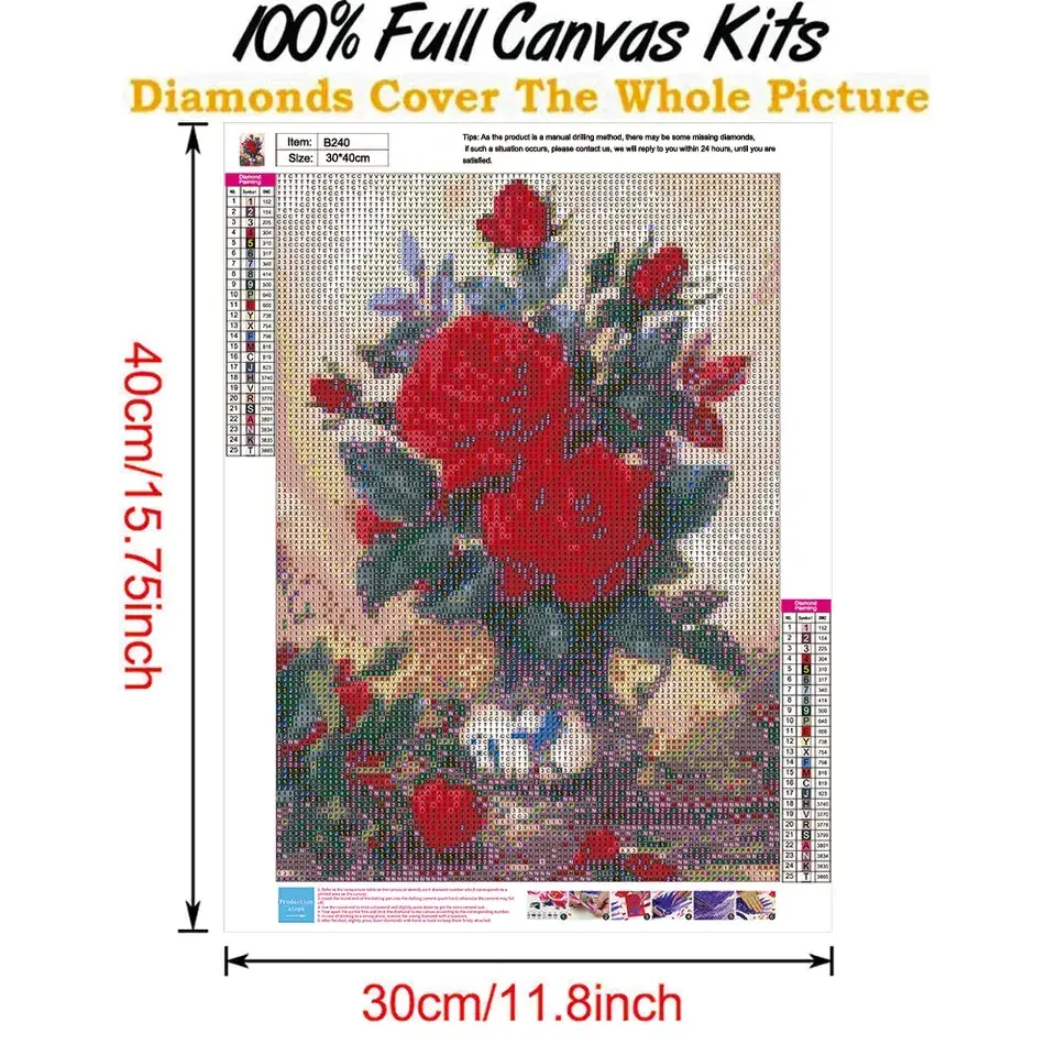 Diy 5D Diamond Painting kit flower Diamond Pictures Cross Stitch paint by numbers adult Embroidery living room decor wall art