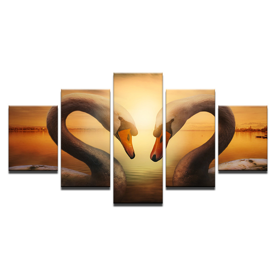 PL Custom framed canvas wall art 5 panel wall art painting canvas prints bedroom wall pictures living room home decor