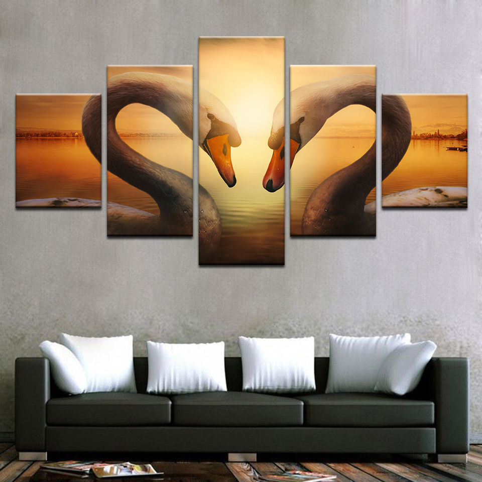 PL Custom framed canvas wall art 5 panel wall art painting canvas prints bedroom wall pictures living room home decor