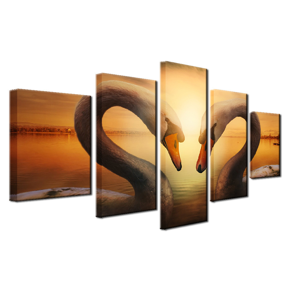 PL Custom framed canvas wall art 5 panel wall art painting canvas prints bedroom wall pictures living room home decor