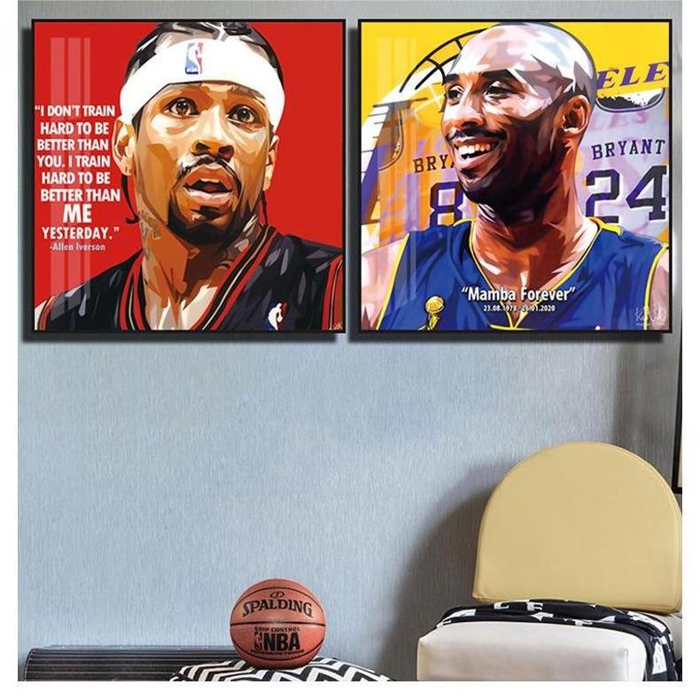 Basketball Sport Star personalized motivational wall art wholesale canvas art mural for wall decoration for home hotel