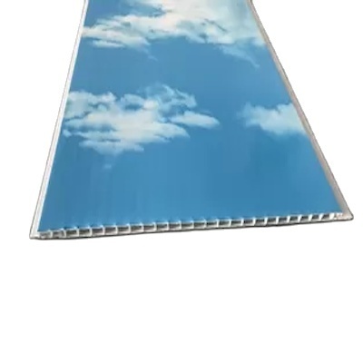 Blue sky cloud wall panel 250mm width laminated tongue and groove pvc ceiling