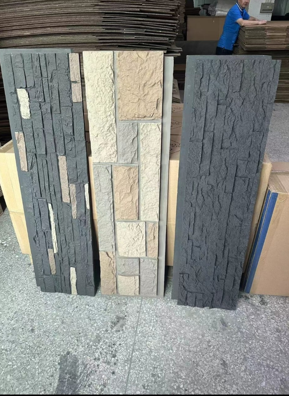 Stone panel faux pu rock wall panel material