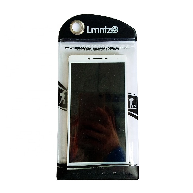 Custom pvc  black cell phone cover polythene packaging zip water proof bags for phone accessories electronic product