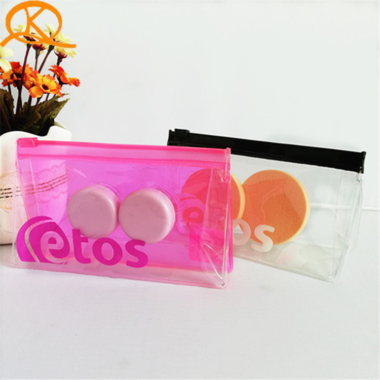 Clear EVA plastic packing frosted Zip Lock makeup Bag custom printing small plastic PVC zip lock beach bags