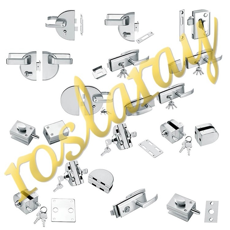 Glass Door Lock And Knob Double Side Stainless Steel 304 Handle Sliding Frameless Apposite Office Swing Tempered Set Fittings