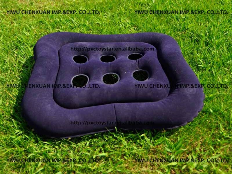 2023 Inflatable Rectangle Flocked Pillow Portable Folding Stadium Seat Cushion Customized Camping Outdoor Inflatable PVC Pillow