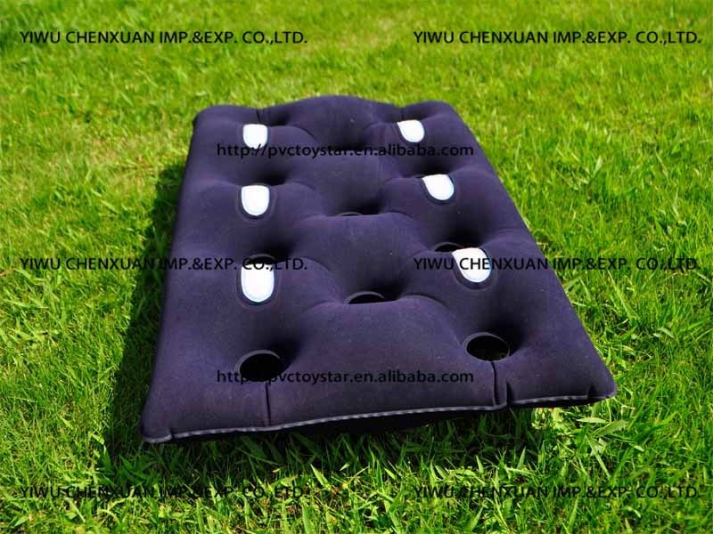 2023 Inflatable Rectangle Flocked Pillow Portable Folding Stadium Seat Cushion Customized Camping Outdoor Inflatable PVC Pillow