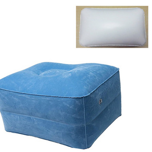 2023 Inflatable Rectangle Flocked Pillow Portable Folding Stadium Seat Cushion Customized Camping Outdoor Inflatable PVC Pillow