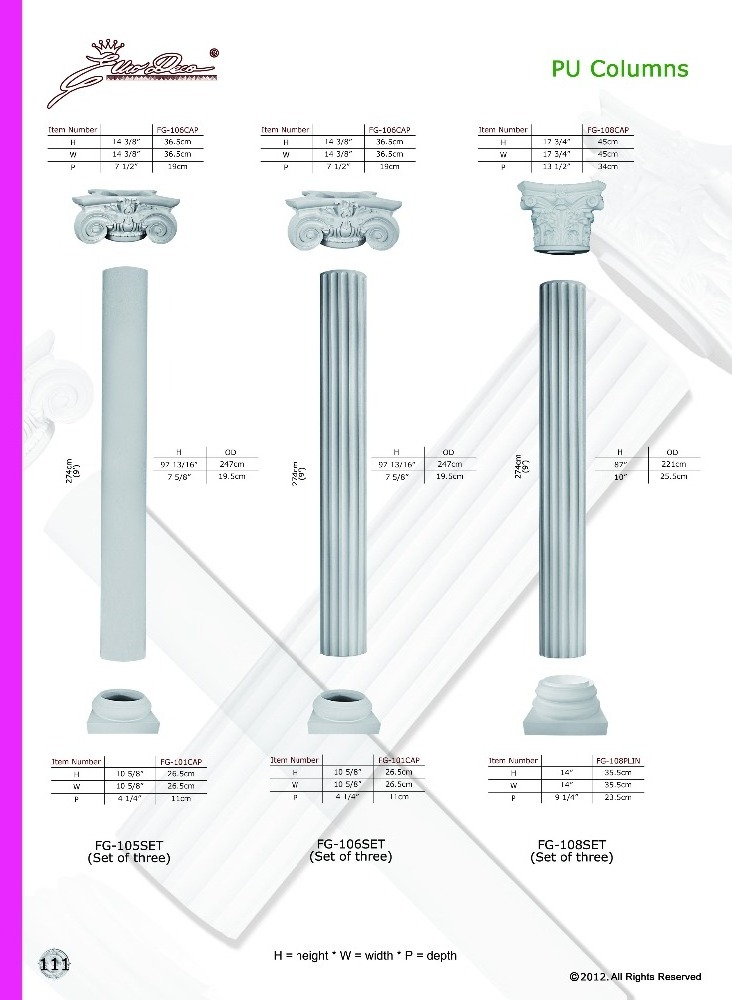 PU High Quality Good price beautiful polystyrene Crown concrete columns mold