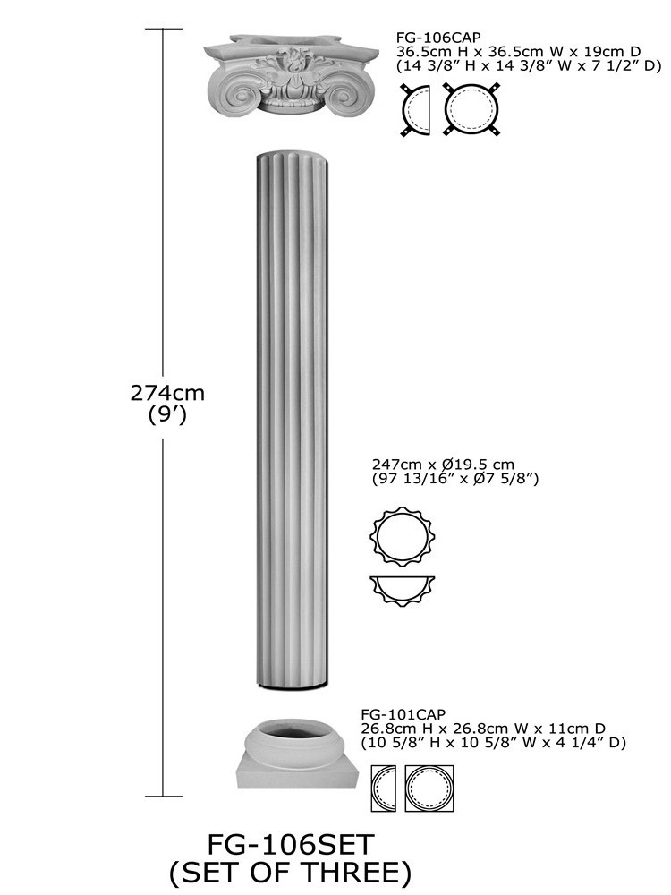 High Quality Good Price Beauty polyurethane decorative PU fiber pillar column decoration