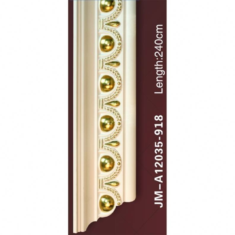 Polyurethane Carved Corner Pu Foam Plain Crown Cornice Luxury ceiling corner cornice 3D gypsum crown moulding