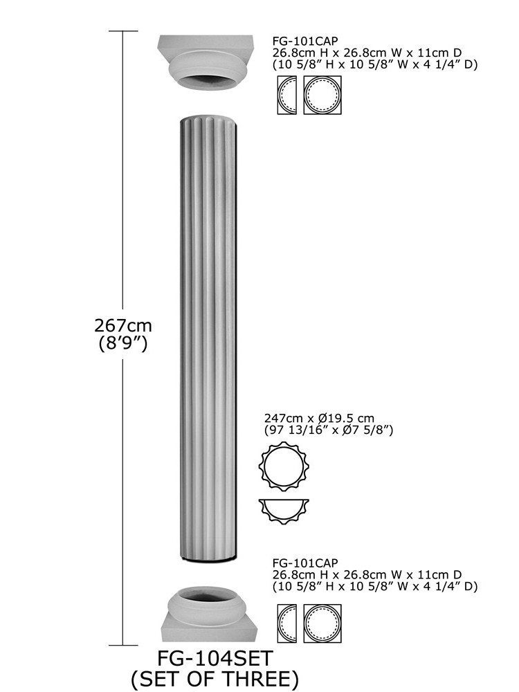 High Quality Good Price Beauty polyurethane decorative PU fiber pillar column decoration