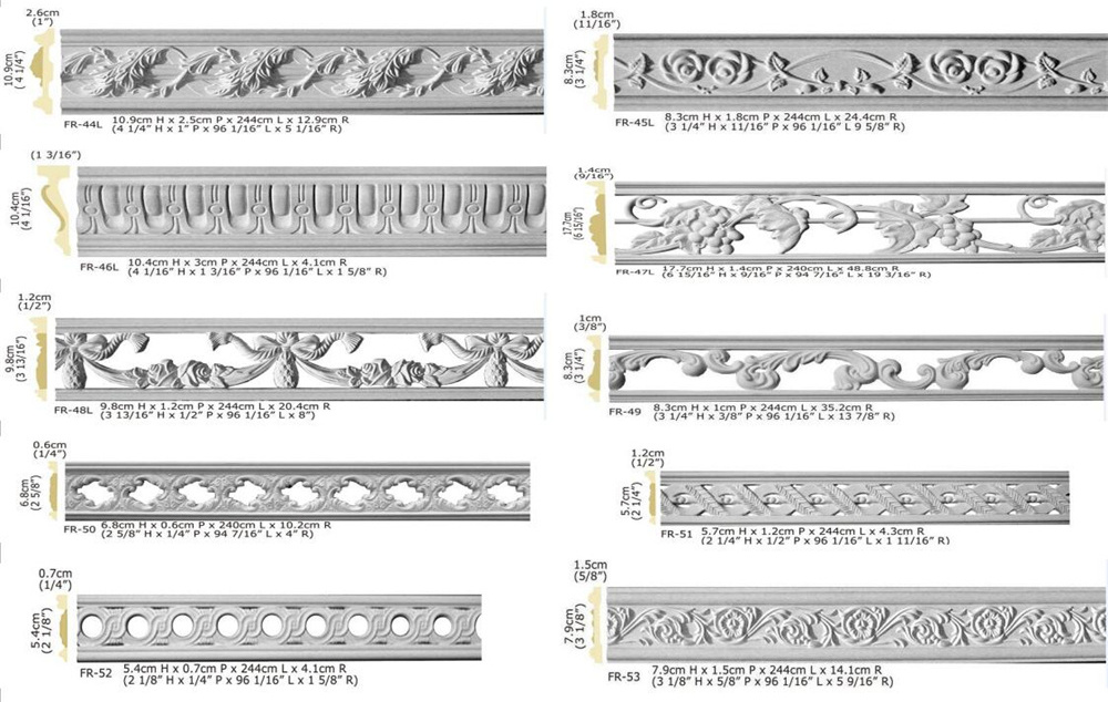 Polyurethane Ornaments High Density Beautiful PU Wall decorative corner molding