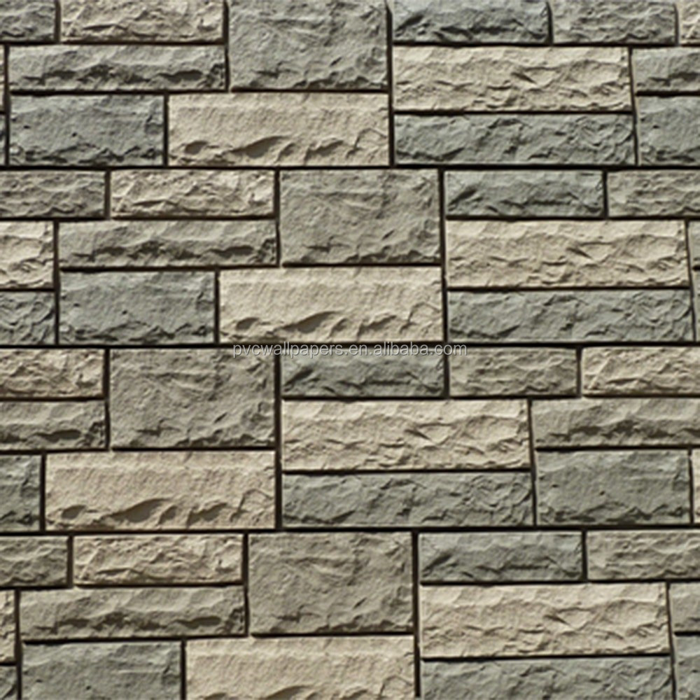 PU grey brick wall panels faux stone panels for interior and exterior decorative stone panel