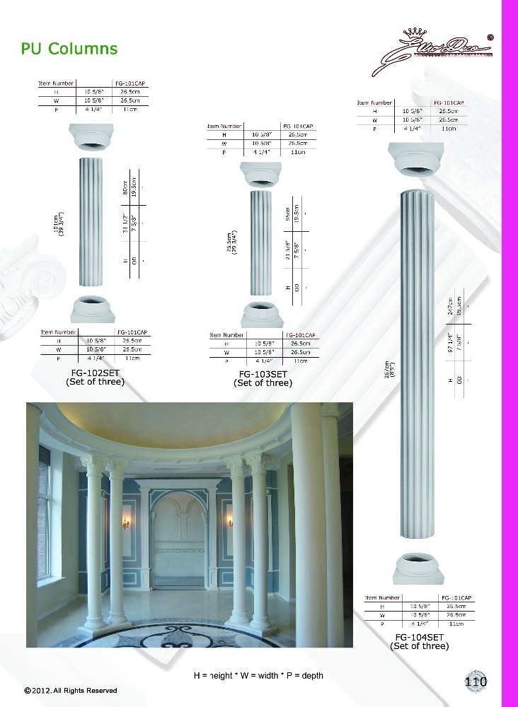 PU High Quality Good price beautiful polystyrene Crown concrete columns mold