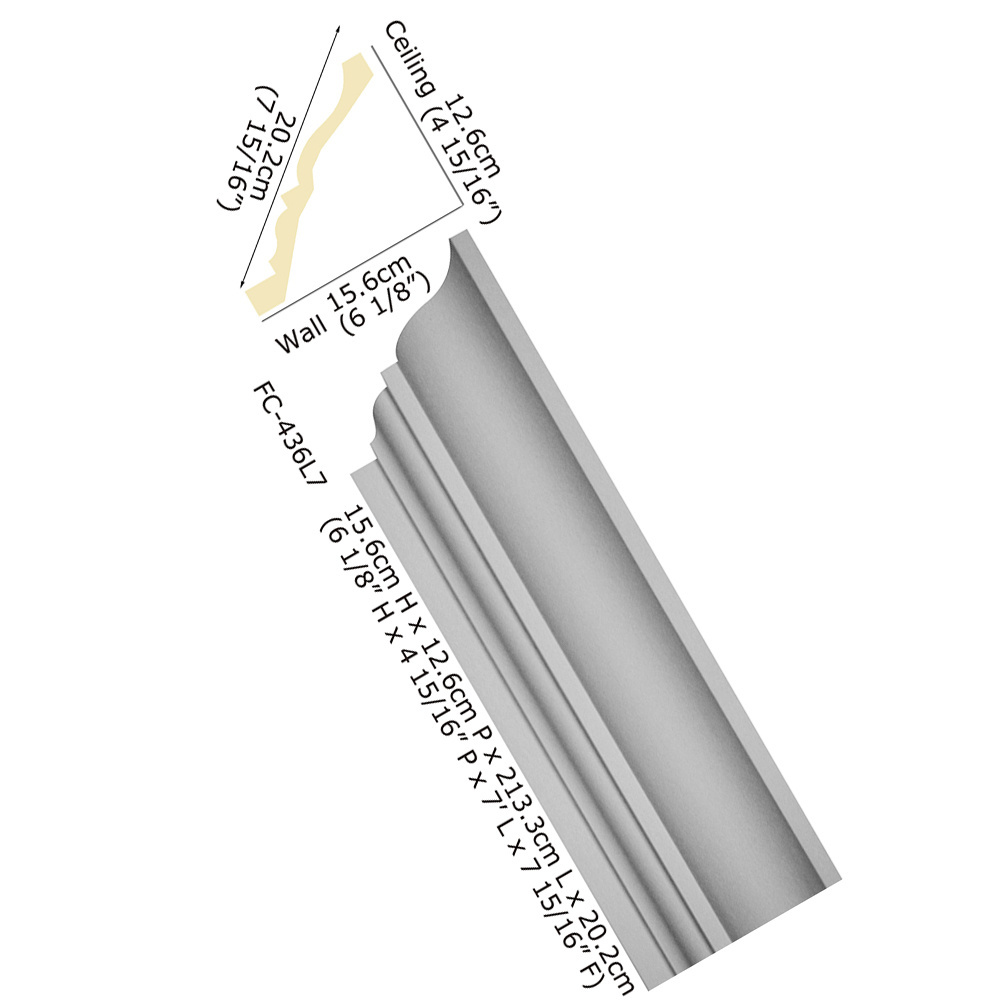 Hot Polyurethane Carved Corner Decorative PU Foam Flat Crown Cornice Plaster Of Modern Paris Pillars Designs