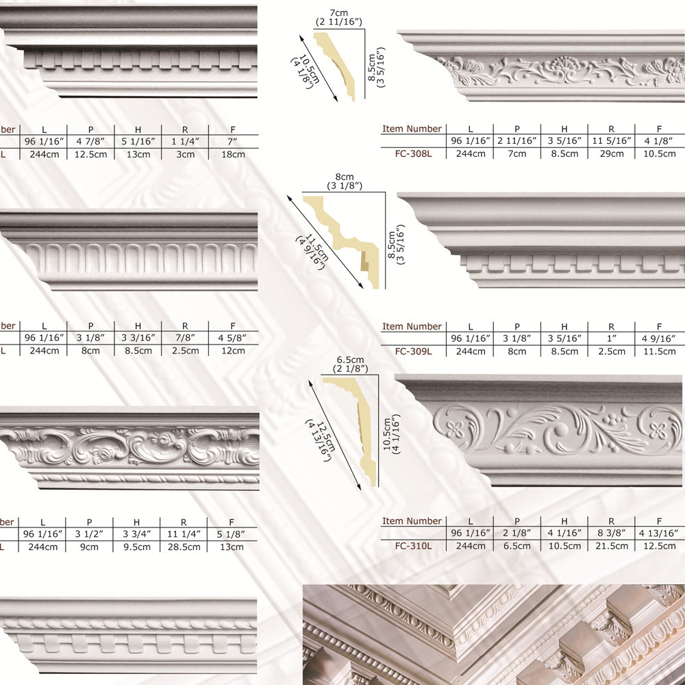 Polyurethane High Quality beautiful cheap pu decor exterior cornice