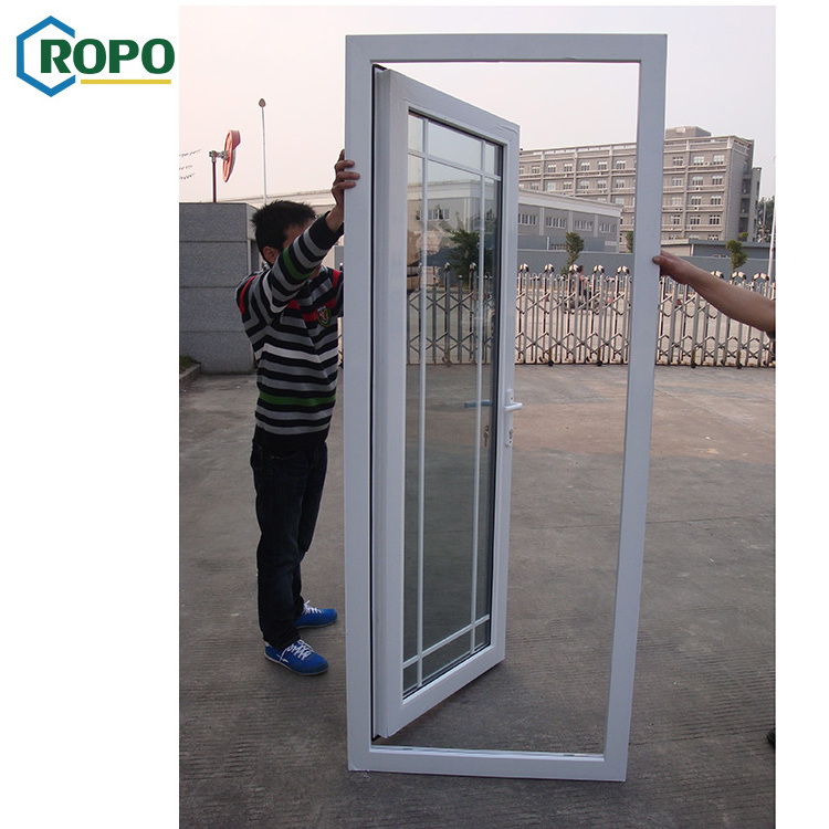 NZS4211 Price Hinge Swing Temper Glass Balcony French Interior Large soundproof front Casement PVC Door