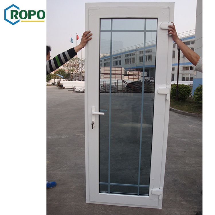 NZS4211 Price Hinge Swing Temper Glass Balcony French Interior Large soundproof front Casement PVC Door