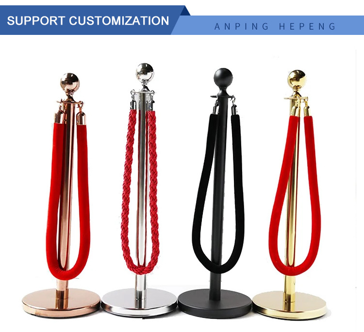 Traust traffic crowd control walkway black gold queue bollard red carpet velvet rope poles stands post barrier stanchion