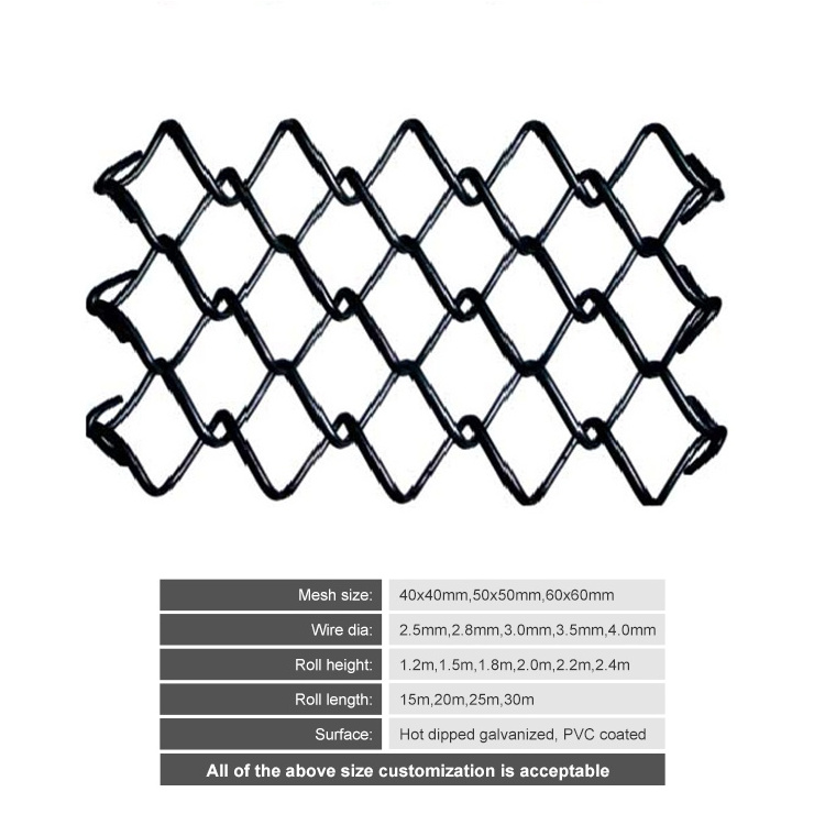 High quality commercial chain link mesh wire fences / cyclone wire fence price philippines