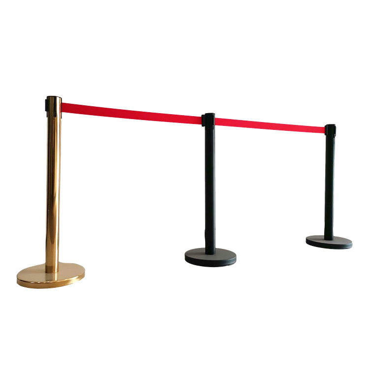 Bank retractable queue line control barricade straight barrier/retractable fence