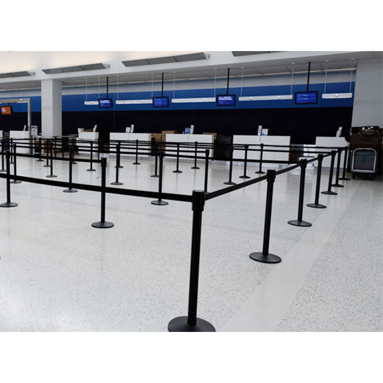 Bank retractable queue line control barricade straight barrier/retractable fence