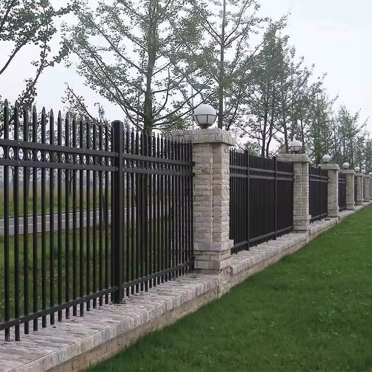 Modern Black Aluminum Fence Wrought Iron Defense Fence Panel For Home Garden