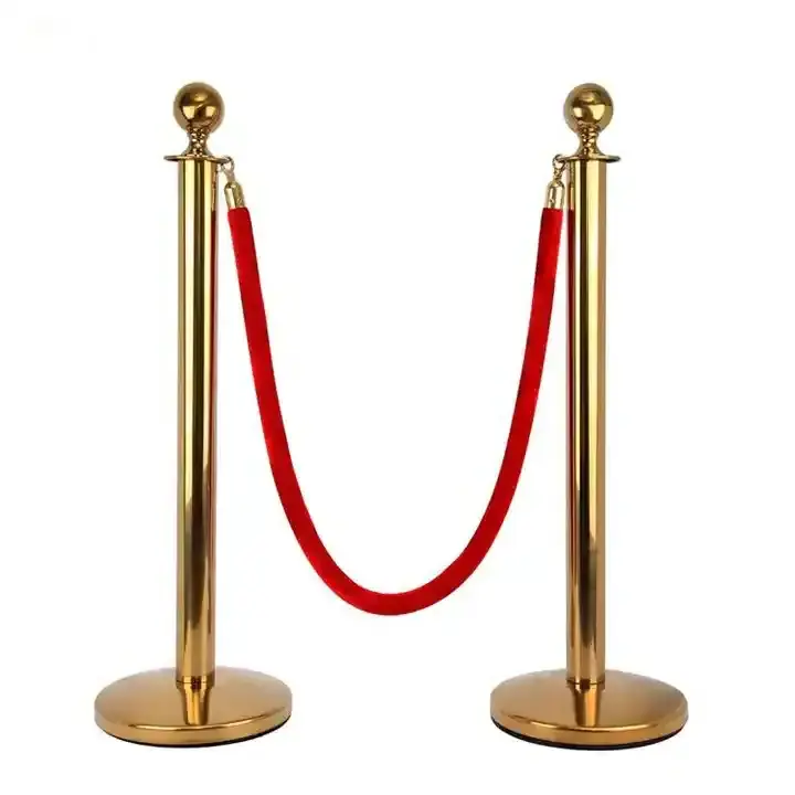 Traust traffic crowd control walkway black gold queue bollard red carpet velvet rope poles stands post barrier stanchion