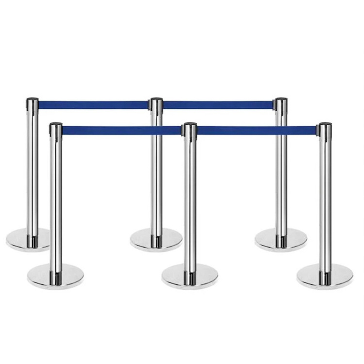 Traffic Barrier Restaurant Queue Master Barrier Stand with Retractable Belt Stainless Steel Crowd Control Barrier