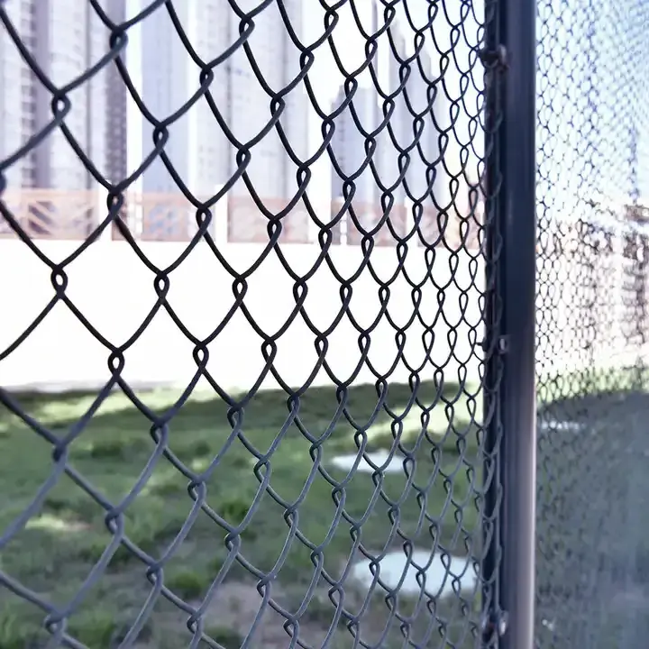 High quality Garden Fencing PVC Black Vinyl Coated Chain Link Fence Panel Outdoor Cyclone Wire Fence