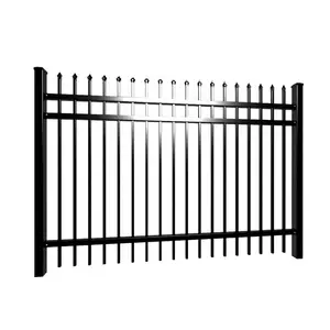 Wholesale nordic privacy back garden black metal galvanized steel fence for garden home school hotel