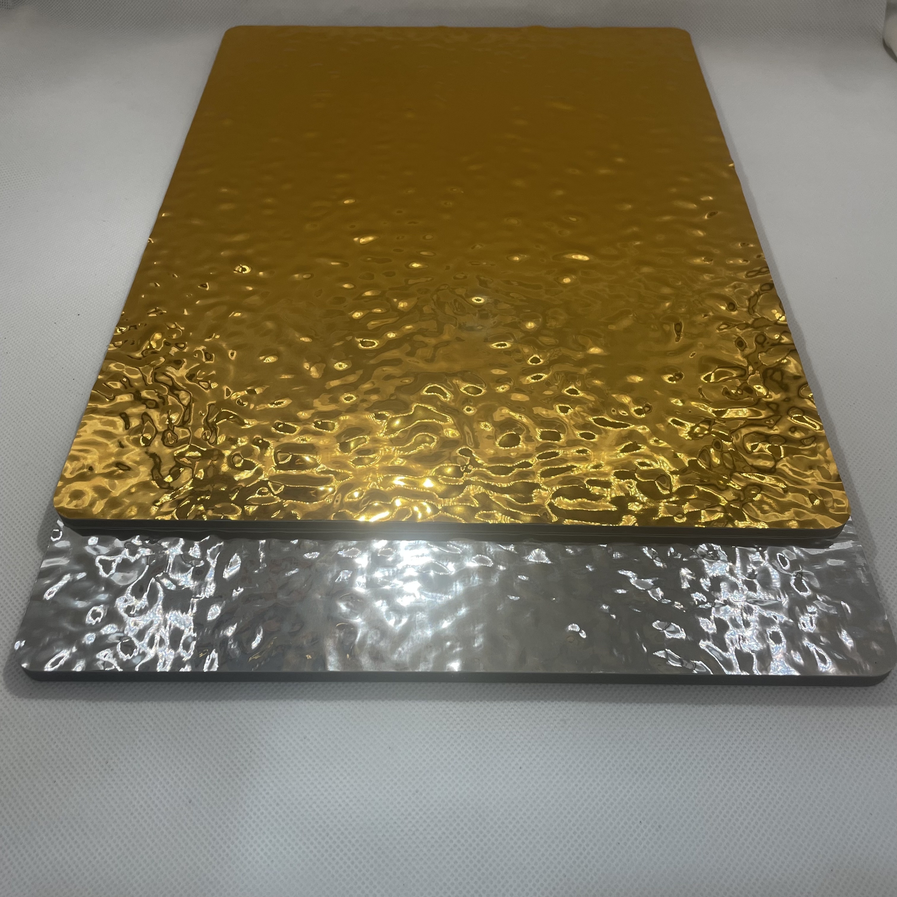 5mm stainless steel wave WPC flat panel carbon crystal bamboo charcoal fiber wood veneer for interior decoration